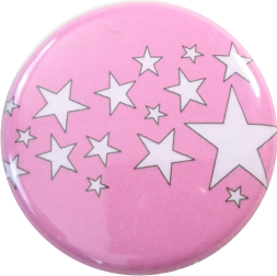 Stars Button white-pink